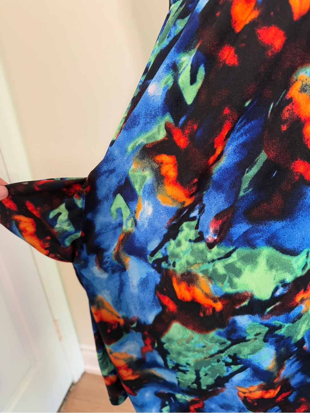 Simon Chang Blue Green Multicolor Midi Dress - Picture 4 of 6